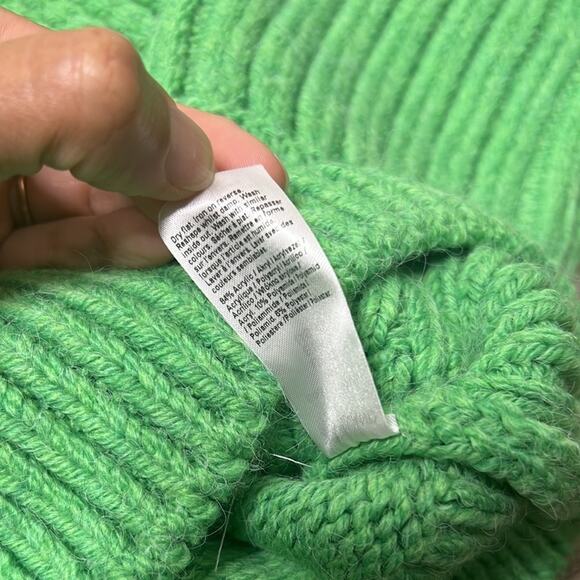 EUC River Island chunky knit boxy cardigan sweater bright green size XS - Picture 4 of 7